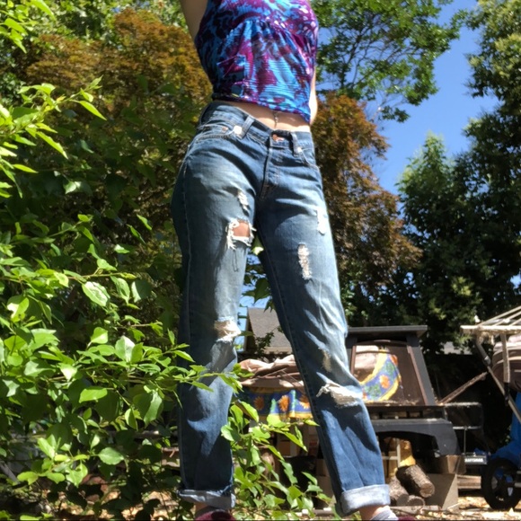 H&M Denim - H & M Ripped Boyfriend Jeans